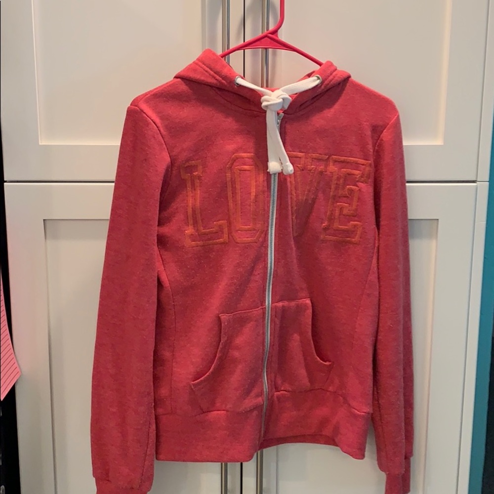 Pink hooded sweatshirt